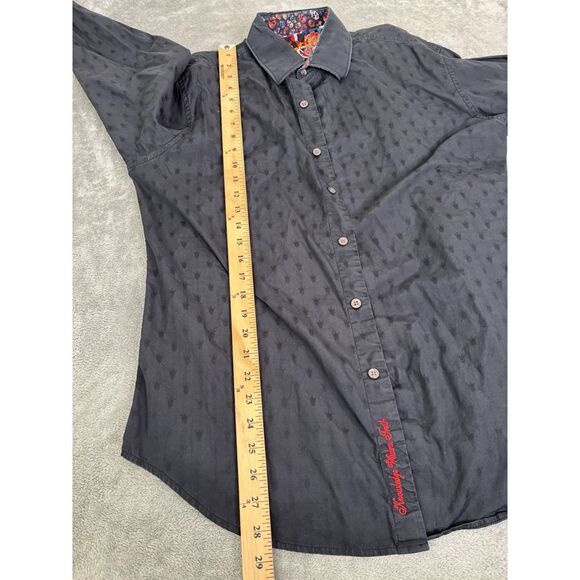 Robert Graham Long Sleeve Button Down Shirt Men's Size Large Blue Flip Cuff - Picture 10 of 11